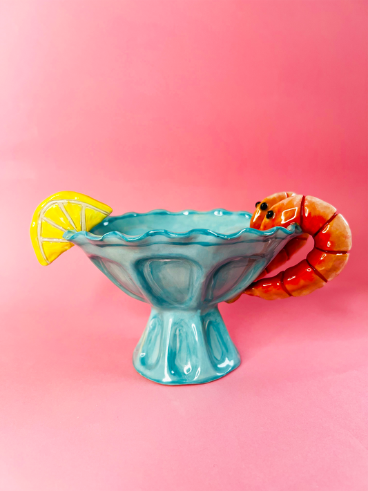 Turquoise Prawn Cocktail Bowl